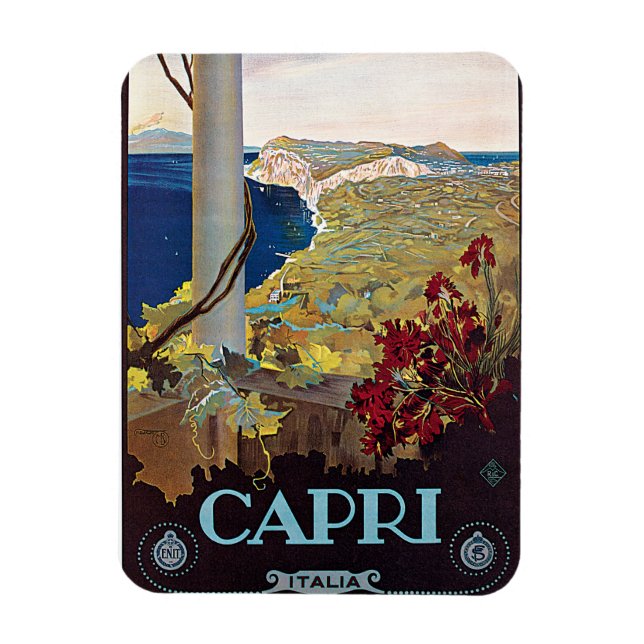 Capri, Italy Vintage Travel Poster Magnet (Vertical)