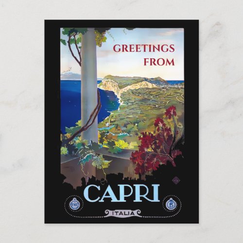 Capri Italy Vintage Travel Tourism Postcard