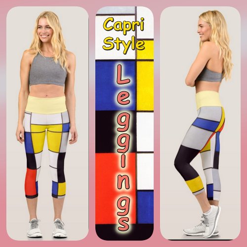 CAPRI LEGGINGS _Mondrian Abstract _ Primary Colors