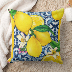 Capri lemon pattern throw pillow