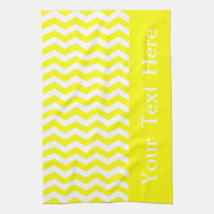 Capri Lemon Wave Chevron customizable Kitchen Towel