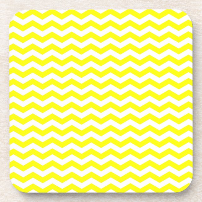 Capri Lemon Wave Chevron Drink Coaster (Front)