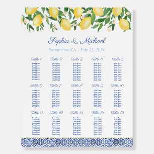 Capri Lemons 15 Tables Wedding Seating Plan Foam Board