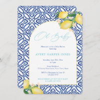 Capri Lemons Teal Oh Baby Theme Baby Shower