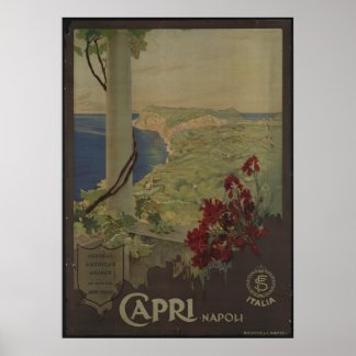 Capri Napoli Vintage Travel Poster Ad Retro Print