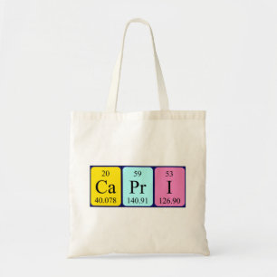 Capri periodic table name tote bag