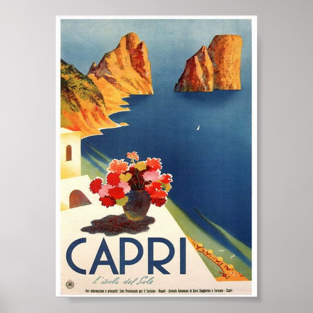 Capri Retro Vintage Travel Poster Print (Front)