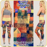 CAPRI STYLE LEGGINGS - "3 Domes" - Paul Klee Art<br><div class="desc">An art image entitled "City with Three Domes" by artist Paul Klee (1879 - 1940) is featured on these colorful Capri Style Leggings. Available in five women's sizes (XS, S, M, L, XL). See "About This Product" description below for general sizing and product info. The abstract image covers the entire...</div>