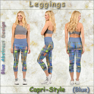 CAPRI STYLE LEGGINGS - Blue Abstract Design