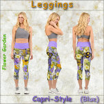 CAPRI STYLE LEGGINGS - "Flower Garden"<br><div class="desc">A floral art image entitled "Flowerl Garden" is featured on these colorful Leggings. Available in five women's sizes (XS, S, M, L, XL). See "About This Product" description below for general sizing and product info. The floral image covers the entire pair of leggings by default except for the high waistband....</div>