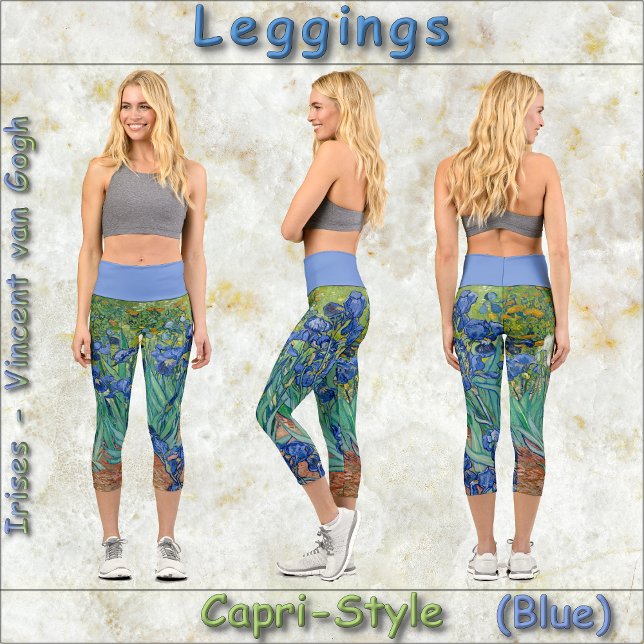 CAPRI STYLE LEGGINGS - Irises - Blue - van Gogh (Creator Uploaded)