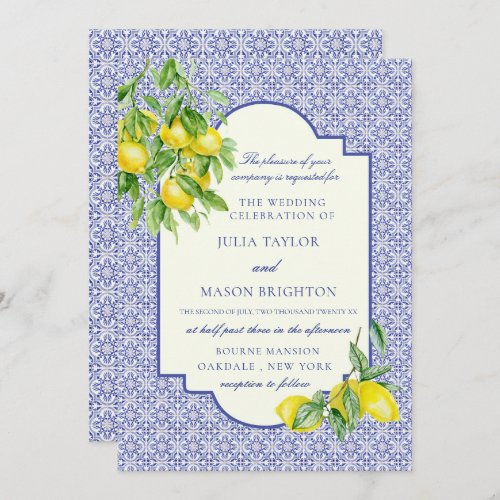 Capri Tile Coll  B _ Elegant Wedding   Invitation
