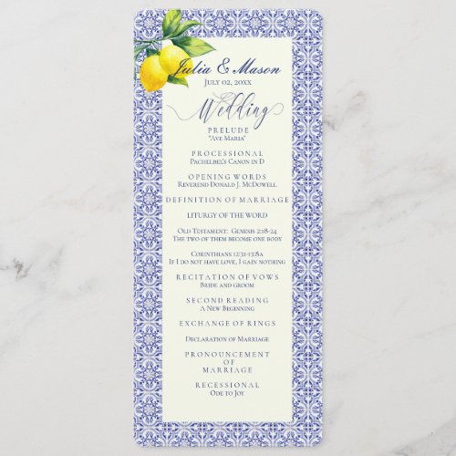 Capri Tile Coll  Wedding Ceremony Program