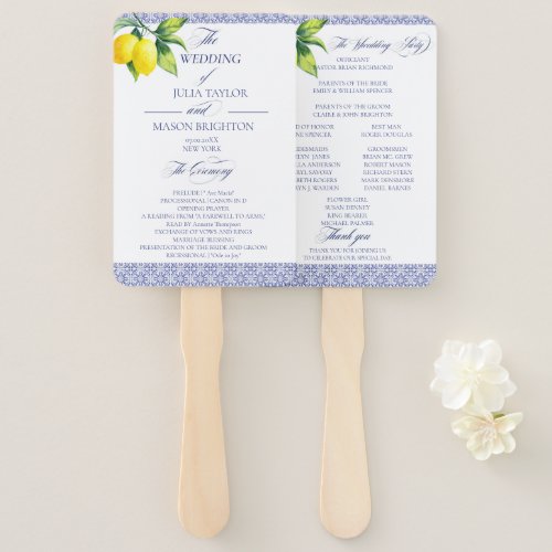 Capri Tile Coll  Wedding Program Hand Fan