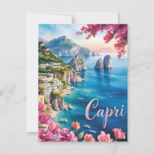 Capri watercolor  postcard