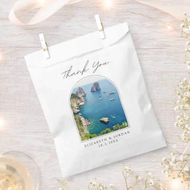Capri Wedding Favor Italy Photo Thank You Bag (Clipped)
