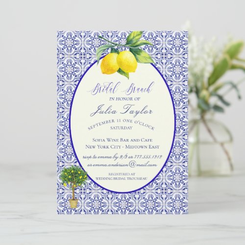 Capri  Wedding Tile Bridal Brunch Invitation