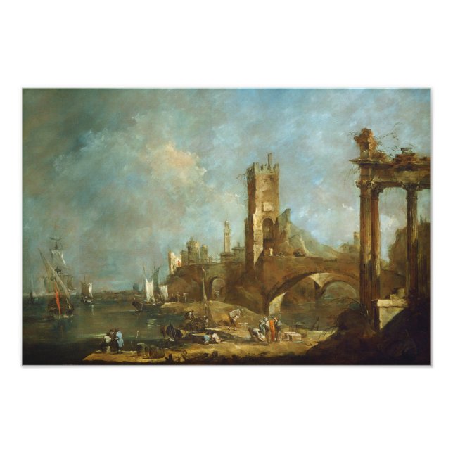 Capriccio of a Harbor Photo Print (Front)