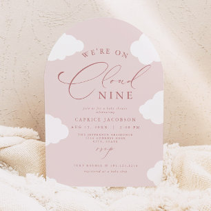 CAPRICE Blush Pink Cloud Nine Arched Baby Shower Invitation