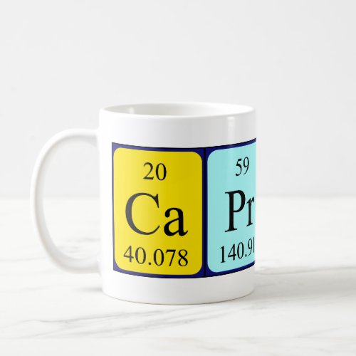 Caprice periodic table name mug