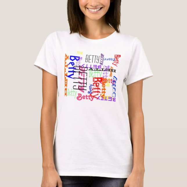 Capricious Repeating Name Collage Monogram T-Shirt (Front)