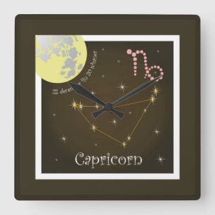 Capricorn 22 december fin 20 schaner Uhr Square Wall Clock