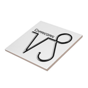 CAPRICORN, Abstract Design of the Zodiac Sign,  Ceramic Tile