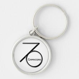 CAPRICORN, Abstract Design of the Zodiac Sign, Keychain