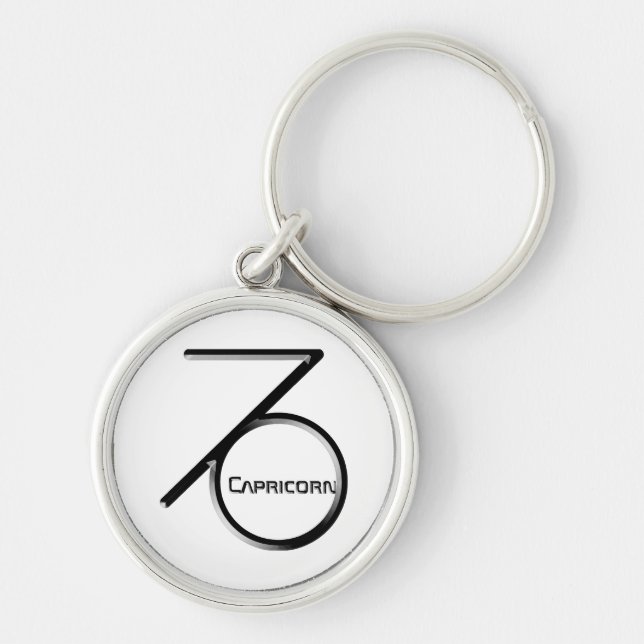 CAPRICORN, Abstract Design of the Zodiac Sign,  Keychain (Front)