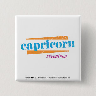 Capricorn Aqua Pinback Button