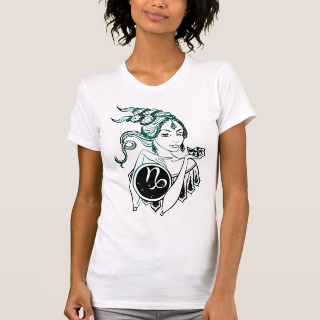Capricorn Art Deco Lady T-Shirt (Front)