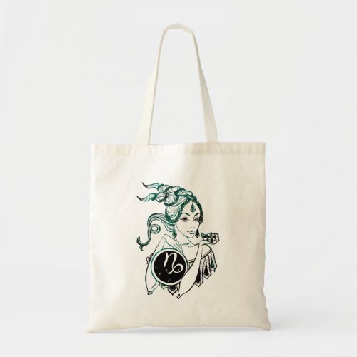 Capricorn Art Deco Lady Tote Bag