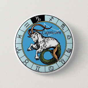 capricorn astrological sign of zodiac button