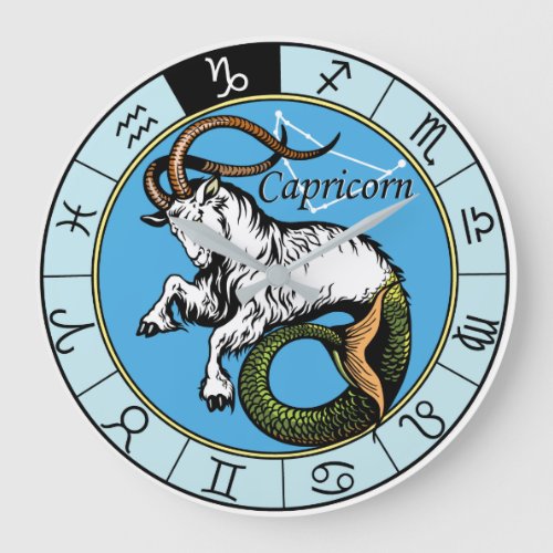 capricorn astrological sign of zodiac large clock