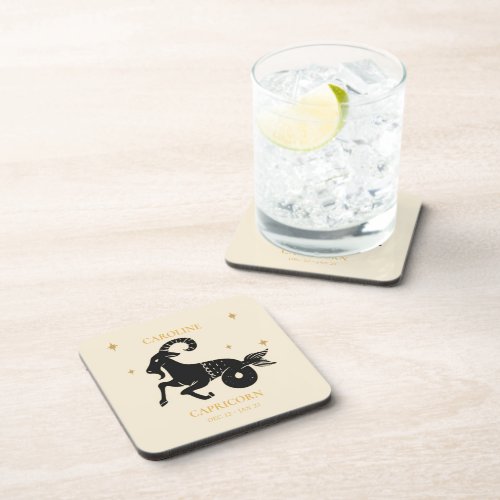 Capricorn  Astrological Zodiac Sign Name Gift Beverage Coaster