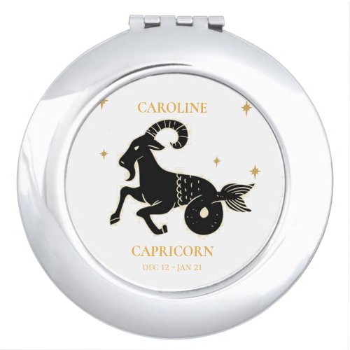 Capricorn  Astrological Zodiac Sign Name Gift Compact Mirror