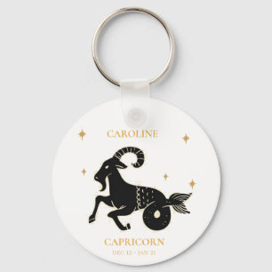 Capricorn Astrological Zodiac Sign Name Gift Keychain