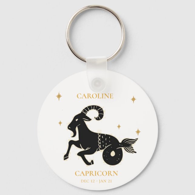 Capricorn  Astrological Zodiac Sign Name Gift Keychain (Front)