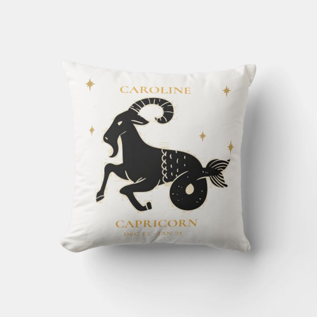 Capricorn  Astrological Zodiac Sign Name Gift Throw Pillow (Front)