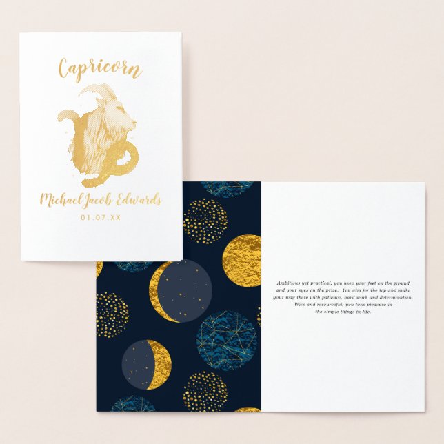 Capricorn Astrology | Personalized Zodiac Sign Foil Card (Display)