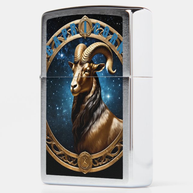 Capricorn astrology sign zippo lighter (Left)
