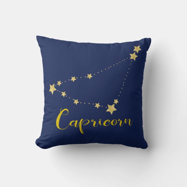 Capricorn Astrology with Constellation of Stars Throw Pillow (Front)