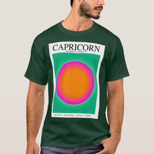 Capricorn Astrology Zodiac Aura Gradient T_Shirt