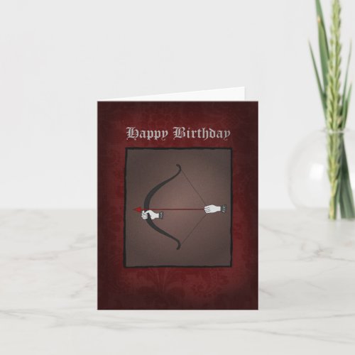 Capricorn Astrology Zodiac Sign Arrow Bow Birthday Card