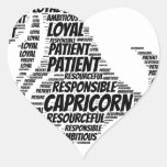 Capricorn Astrology Zodiac Sign Word Cloud Heart Sticker at Zazzle