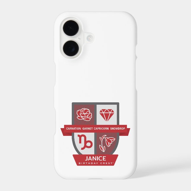 Capricorn Birthday Crest™ for January 1-19 iPhone Case (Back)