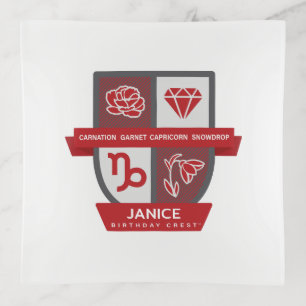 Capricorn Birthday Crest™ for January 1-19 Trinket Tray