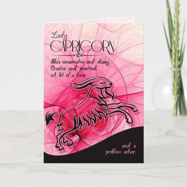 Capricorn Birthday For Her Zodiac Star Sign Card (Front)