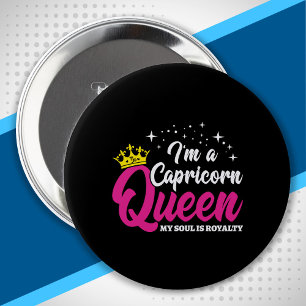 Capricorn Birthday Queen Zodiac December January Button