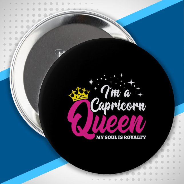 Capricorn Birthday Queen Zodiac December January Button (Creator Uploaded)